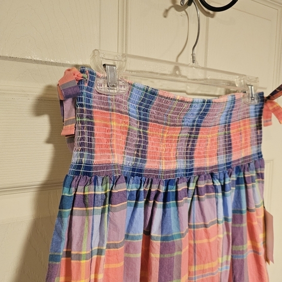 NWT Nation LTD Plaid Primrose Skirt Smocked Waste Side Ties - Picture 4 of 6
